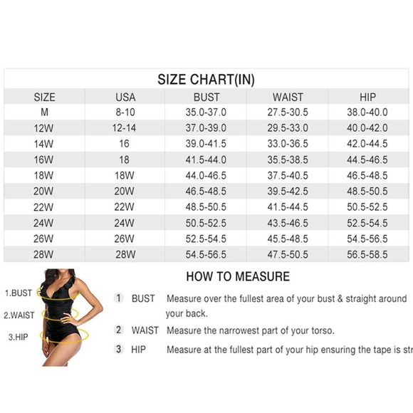 Yonique Plus Size, One Piece Tummy Control, Ruffles, Blue 18W (18 Plus) - Picture 2 of 7